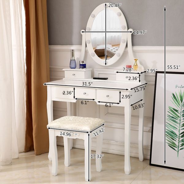 bedroom lady dressing table fch with light bulb single mirror 5 drawer dressing table white modern high end cosmetic storage table
bedroom lady dressing table fch with light bulb single mirror 5 drawer dressing table white modern high end cosmetic storage table