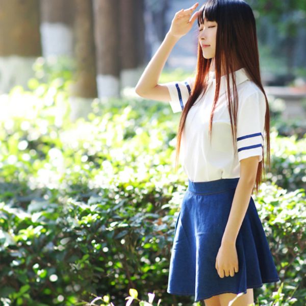 new style british navy navy sailor suit japanese school uniforms jk uniforms students wear class suits school wind suit, White
new style british navy navy sailor suit japanese school uniforms jk uniforms students wear class suits school wind suit, White