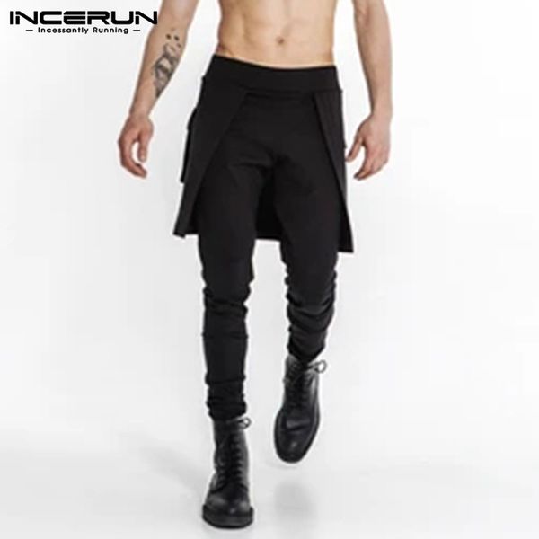 incerun fashion men irregular pants solid color punk joggers pockets pencil trousers streetwear chic personality skirts pants, Black
incerun fashion men irregular pants solid color punk joggers pockets pencil trousers streetwear chic personality skirts pants, Black