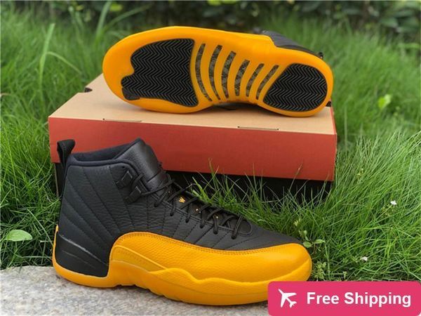 est 2020 authentic 12 university gold black yellow man basketball shoes real carbon fiber mens trainers 12s athletic sneakeres with bo
est 2020 authentic 12 university gold black yellow man basketball shoes real carbon fiber mens trainers 12s athletic sneakeres with bo