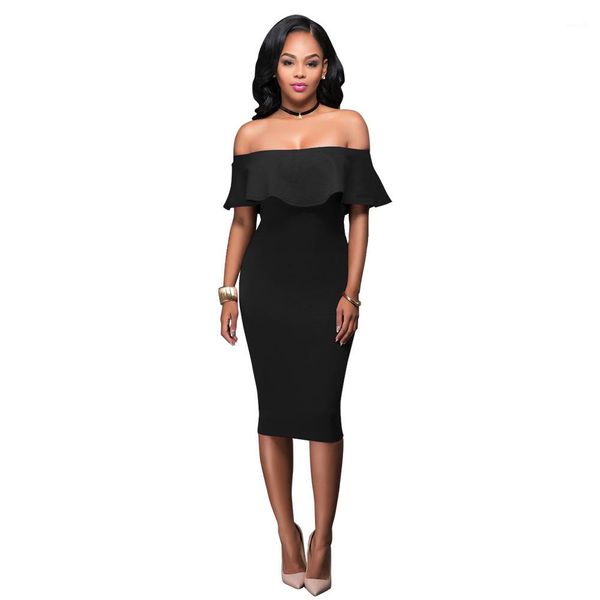 slim casual ladies clothing slash neck skinny womens dresses summer petal sleeve women dress knee length, Black;gray
slim casual ladies clothing slash neck skinny womens dresses summer petal sleeve women dress knee length, Black;gray