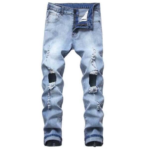 destroyed big holes jeans for men casual elastic mens denim pants skinny fit streetwear stretchy motor biker trousers 42, Blue
destroyed big holes jeans for men casual elastic mens denim pants skinny fit streetwear stretchy motor biker trousers 42, Blue