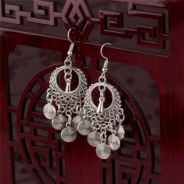 2020 ethnic round alloy tassel hollow drop earrings for women jhumka jhumki vintage ladies dangle earrings oorbellen, Silver
2020 ethnic round alloy tassel hollow drop earrings for women jhumka jhumki vintage ladies dangle earrings oorbellen, Silver
