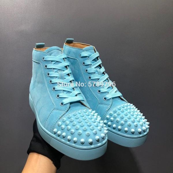 high red bottom blue suede leather sports shoes for men casual fashion flat loafers rivets toecap runway shoe sneakers, Black
high red bottom blue suede leather sports shoes for men casual fashion flat loafers rivets toecap runway shoe sneakers, Black