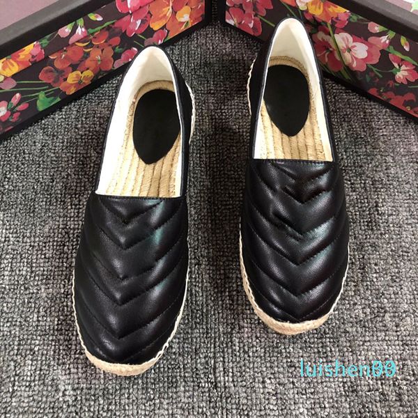 2019 designer womens leather canvas espadrilles genuine lambskin women flat shoes pearl espadrilles size eur35-41 with box l03, Black 
2019 designer womens leather canvas espadrilles genuine lambskin women flat shoes pearl espadrilles size eur35-41 with box l03, Black