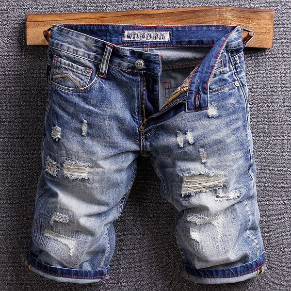 summer newly designer men jeans shorts blue color destroyed ripped denim shorts men patchwork fashion hip hop short jeans homme
summer newly designer men jeans shorts blue color destroyed ripped denim shorts men patchwork fashion hip hop short jeans homme