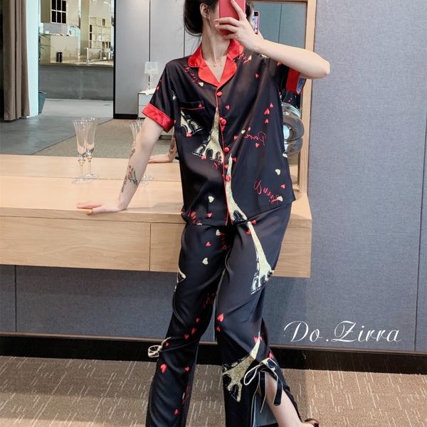 iqqym summer new lively home clothes and trousers cute trouser legs split silk short-sleeved trousers women's two-piece suit pajamas ho, Blue;red
iqqym summer new lively home clothes and trousers cute trouser legs split silk short-sleeved trousers women's two-piece suit pajamas ho, Blue;red
