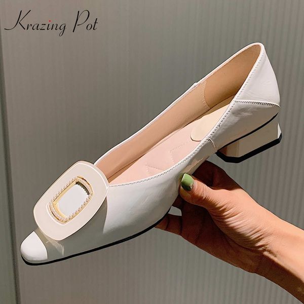 krazing pot korean girls full grain leather metal fasteners thick low heel small square toe slip on autumn new women pumps l22, Black
krazing pot korean girls full grain leather metal fasteners thick low heel small square toe slip on autumn new women pumps l22, Black