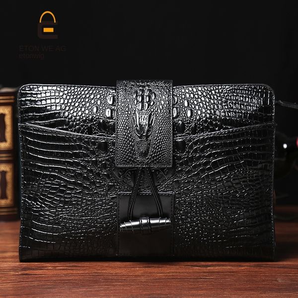 new h hand crocodile pattern hand men's and women's casual file hand-held bag tide flow faucet handbag tide, White
new h hand crocodile pattern hand men's and women's casual file hand-held bag tide flow faucet handbag tide, White