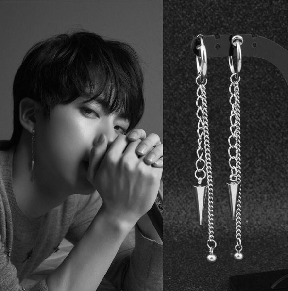 1 pc kpop boys stud earrings punk vintage fashion tassel earrings stainless steel jewelry for men women bangtan jin fans gift, Golden;silver
1 pc kpop boys stud earrings punk vintage fashion tassel earrings stainless steel jewelry for men women bangtan jin fans gift, Golden;silver