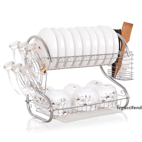 double layer dish rack s-shaped metal kitchen organizer storage shelf plate cutlery cup drain bowl rack sponge holder lz0328
double layer dish rack s-shaped metal kitchen organizer storage shelf plate cutlery cup drain bowl rack sponge holder lz0328