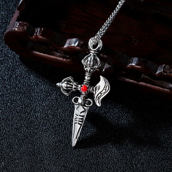 mysterious oriental myth vajra pendant necklace for men tibetan magician amulet necklace fashion punk party jewelry, Silver
mysterious oriental myth vajra pendant necklace for men tibetan magician amulet necklace fashion punk party jewelry, Silver