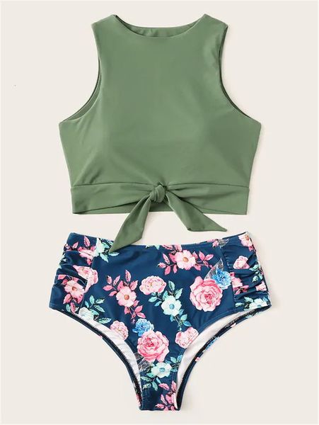2020 new high neck bathing suit women high waist swimming suit push up plus size swimwear women brazilian biquini, White;black
2020 new high neck bathing suit women high waist swimming suit push up plus size swimwear women brazilian biquini, White;black