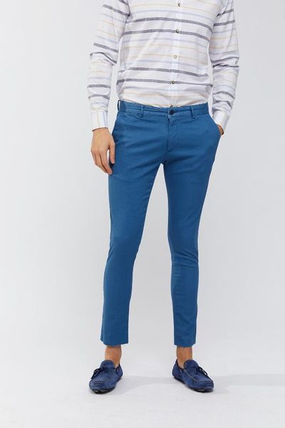 hand pockets dobby slim fit pants, Black