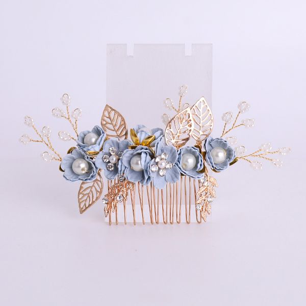 wholesale blue flower handmade crystal simulated pearl hair combs hairpin bridal bride noiva wedding hair jewelry head piece, Golden;silver
wholesale blue flower handmade crystal simulated pearl hair combs hairpin bridal bride noiva wedding hair jewelry head piece, Golden;silver