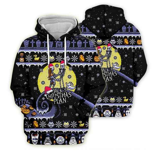 christmas jack sally sweater pullover digital printed pullover large size hooded couple sweater, Black
christmas jack sally sweater pullover digital printed pullover large size hooded couple sweater, Black