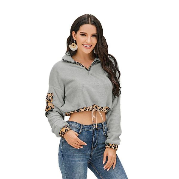 women long sleeve fleece sweatshirt fashion leopard patchwork pullovers 2020 new autumn winter warm zipper drawstring pullovers, Black
women long sleeve fleece sweatshirt fashion leopard patchwork pullovers 2020 new autumn winter warm zipper drawstring pullovers, Black