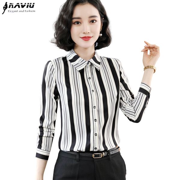 stripes shirt women professional formal slim retro blouses 2020 autumn long sleeve work plus size, White
stripes shirt women professional formal slim retro blouses 2020 autumn long sleeve work plus size, White