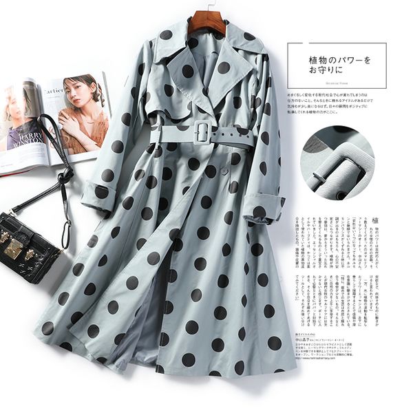 long trench coat for women new spring 2020 elegant wave point collect waist cultivate one's morality with belt temperament, Tan;black
long trench coat for women new spring 2020 elegant wave point collect waist cultivate one's morality with belt temperament, Tan;black