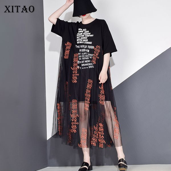 xitao plus size patchwork mesh dress letter print match all personality women clothes 2020 summer new pullover dress xj4733, Black;gray
xitao plus size patchwork mesh dress letter print match all personality women clothes 2020 summer new pullover dress xj4733, Black;gray
