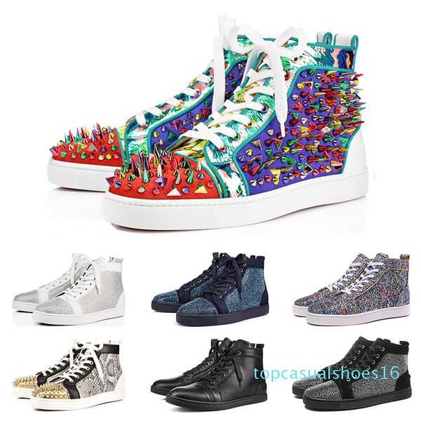 designer fashion luxury red bottom studded spikes flats shoes for mens women glitter party lovers genuine leather casual sneakers 36-47 t01, Black
designer fashion luxury red bottom studded spikes flats shoes for mens women glitter party lovers genuine leather casual sneakers 36-47 t01, Black