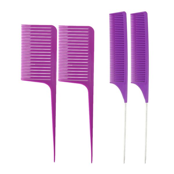 4x fine-tooth & wide-toothed weave highlighting foiling hair combs for salon, Silver
4x fine-tooth & wide-toothed weave highlighting foiling hair combs for salon, Silver