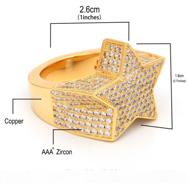 men's fashion copper gold color plated ring exaggerate iced out cz stone star shape ring jewelry, Silver
men's fashion copper gold color plated ring exaggerate iced out cz stone star shape ring jewelry, Silver
