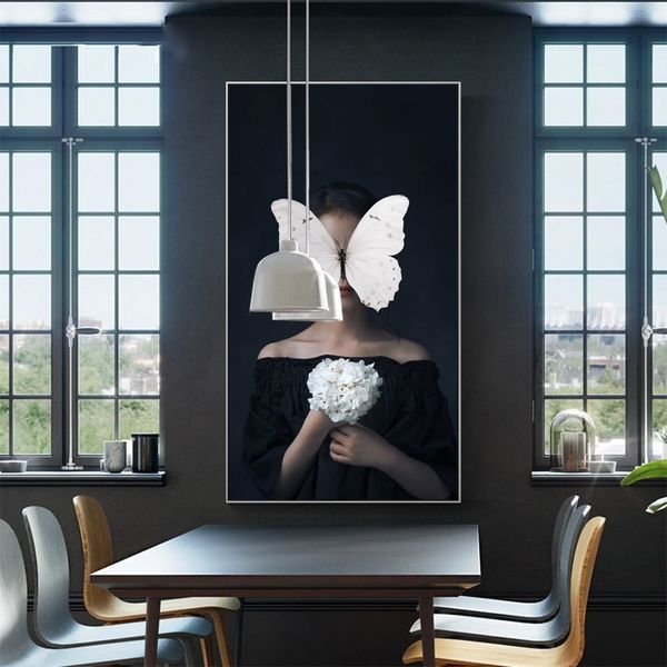 larger size nordic fashion posters prints flowers butterfly woman canvas painting wall art pictures for living room modern home decoration
larger size nordic fashion posters prints flowers butterfly woman canvas painting wall art pictures for living room modern home decoration