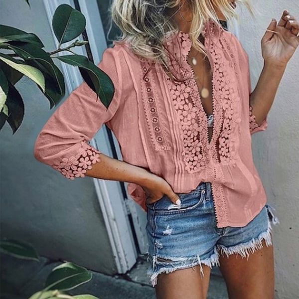 women's lace ruffled blouse plus size 5xl 3/4 sleeve patchwork office lady womens and blouses 2020 spring summer shirts, White
women's lace ruffled blouse plus size 5xl 3/4 sleeve patchwork office lady womens and blouses 2020 spring summer shirts, White