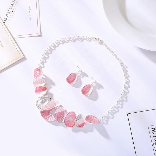 jewelry set of dangle drop earrings enamel geometric pendant necklace set elegant jewelry sets for women lady, Silver
jewelry set of dangle drop earrings enamel geometric pendant necklace set elegant jewelry sets for women lady, Silver