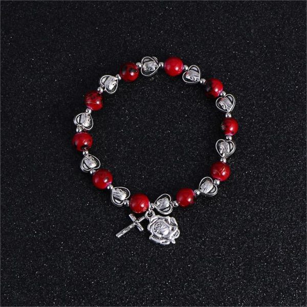 komi christian handmade rosary bracelet st mary red stone beaded rose cross classic adjustable bracelets jewelry gift r-082, Red;blue
komi christian handmade rosary bracelet st mary red stone beaded rose cross classic adjustable bracelets jewelry gift r-082, Red;blue