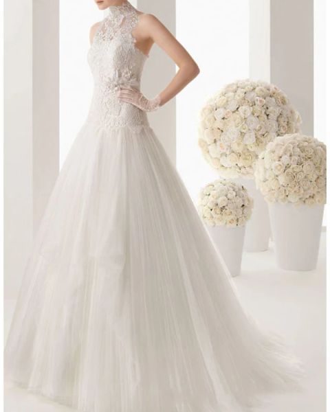 a-line wedding dresses high neck sweep / brush train lace sleeveless formal see-through with embroidery, White
a-line wedding dresses high neck sweep / brush train lace sleeveless formal see-through with embroidery, White