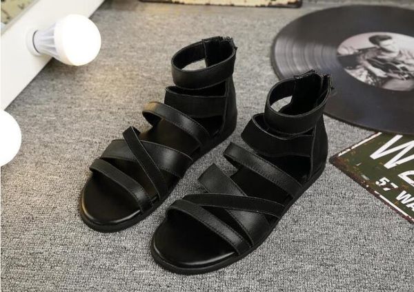 flats beach shoes leather solid cross-tied casual dress sandals new summer fashion new style men genuine leather sandals, Black
flats beach shoes leather solid cross-tied casual dress sandals new summer fashion new style men genuine leather sandals, Black