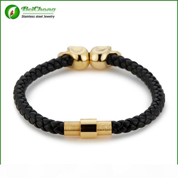 i bc jewelry fashion vintage design northskull genuine leather twin skull bracelets bangles for man women jewelry gift bc -186, Black
i bc jewelry fashion vintage design northskull genuine leather twin skull bracelets bangles for man women jewelry gift bc -186, Black