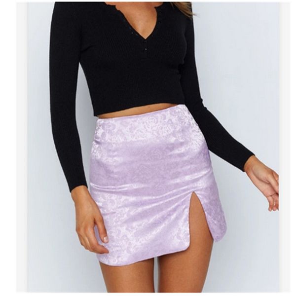 2020 elegant purple floral print slim front split mini skirt women summer mid waist glamorous high street bodycon skirts, Black
2020 elegant purple floral print slim front split mini skirt women summer mid waist glamorous high street bodycon skirts, Black