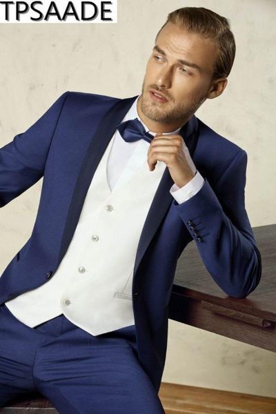 blue wedding tuxedos slim fit suits for men groomsmen suit three pieces prom formal suits (jacket +pants+vest+bow tie, White;black
blue wedding tuxedos slim fit suits for men groomsmen suit three pieces prom formal suits (jacket +pants+vest+bow tie, White;black
