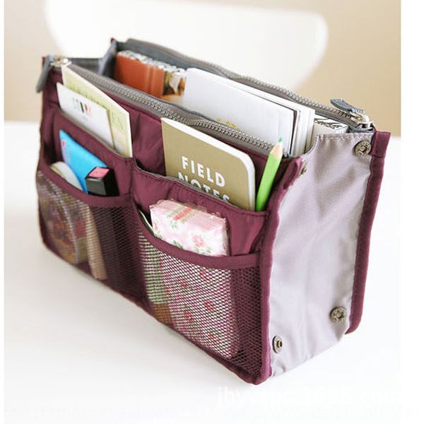 2019 silk thread zipper double zipper storage multi-function cosmetic bag thickened silk floss wash bag, White