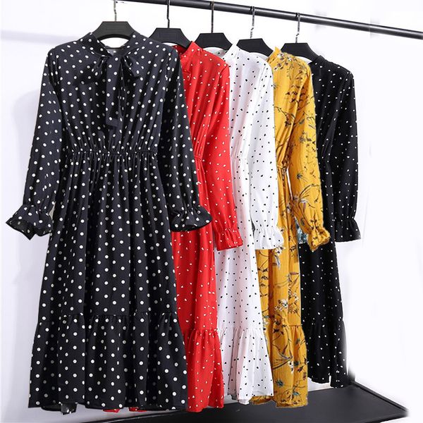 2019 autumn chiffon shirt dress office polka dot vintage dresses women dress spring casual long sleeve midi floral dress female, Black;gray
2019 autumn chiffon shirt dress office polka dot vintage dresses women dress spring casual long sleeve midi floral dress female, Black;gray