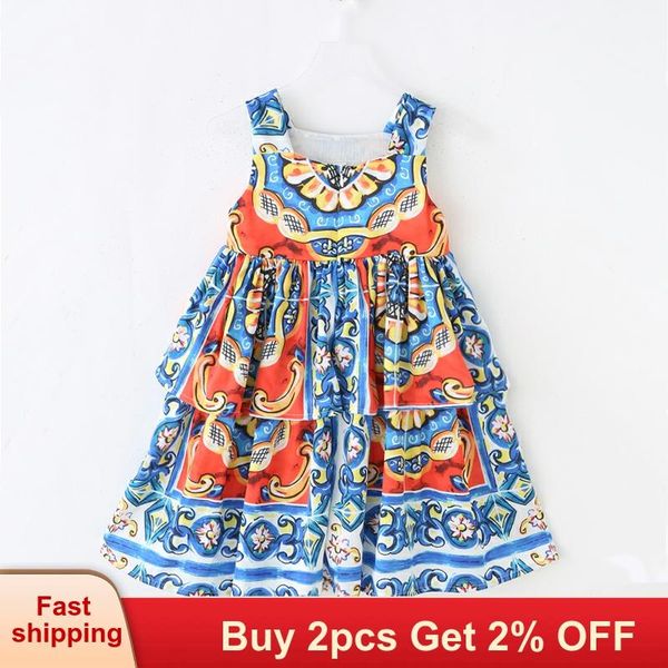 girls dress summer european and american dress for 3-9y girls children sleeveless pattern printing kids princess, Red;yellow
girls dress summer european and american dress for 3-9y girls children sleeveless pattern printing kids princess, Red;yellow