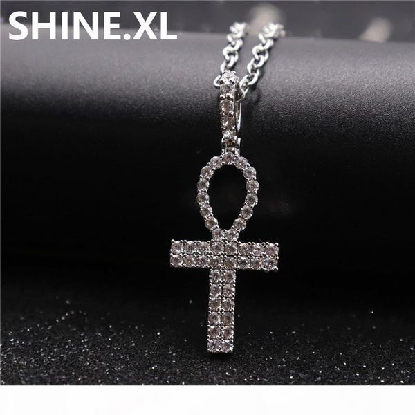18k gold anhe key cross necklace pendant micro paved zircon mens women hip hop jewelry gift, Silver
18k gold anhe key cross necklace pendant micro paved zircon mens women hip hop jewelry gift, Silver