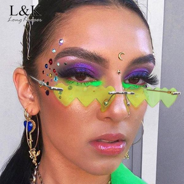 2020 small rimless sunglasses women brand designer fashion love heart shaped sun glasses female vintage punk party oculos uv400, White;black
2020 small rimless sunglasses women brand designer fashion love heart shaped sun glasses female vintage punk party oculos uv400, White;black