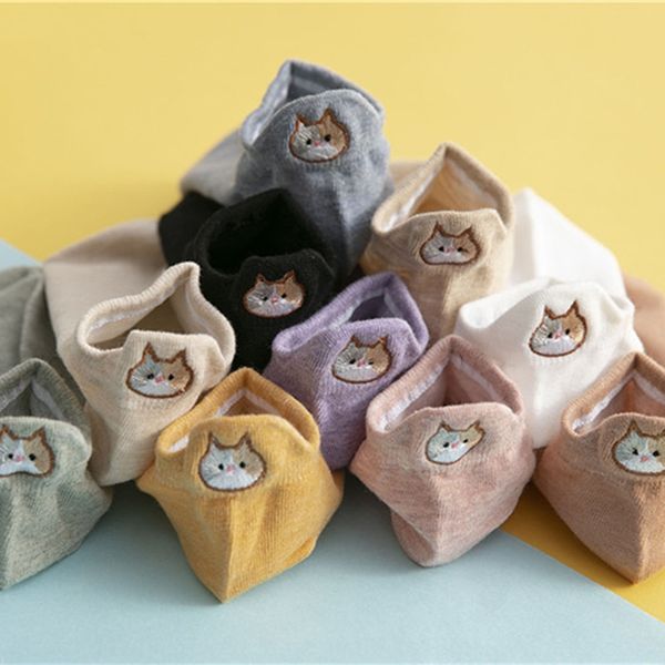 2020 summer new boat socksembroidered women's cotton cartoon cat embroidery women's boat socks low-student socks, Pink;yellow
2020 summer new boat socksembroidered women's cotton cartoon cat embroidery women's boat socks low-student socks, Pink;yellow