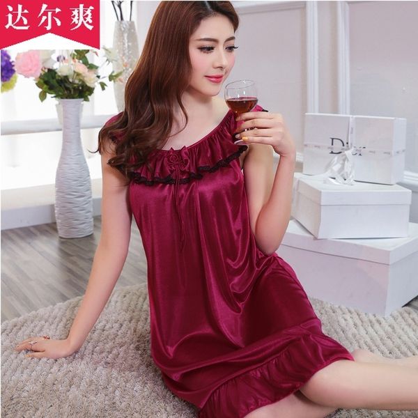 fat mm large size nightgown pajamas pajamas plus fat women's summer silk sleeveless pregnant women's long ice silk nightgown, Blue;red
fat mm large size nightgown pajamas pajamas plus fat women's summer silk sleeveless pregnant women's long ice silk nightgown, Blue;red
