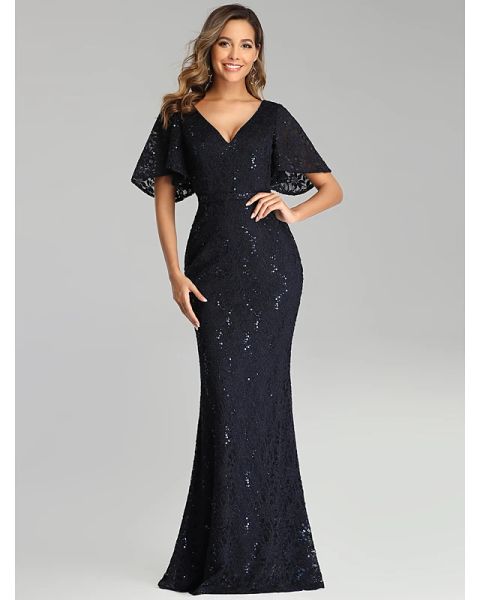 mermaid / trumpet blue black guest formal evening dress v neck short sleeve floor length lace with sequin, Black;red
mermaid / trumpet blue black guest formal evening dress v neck short sleeve floor length lace with sequin, Black;red
