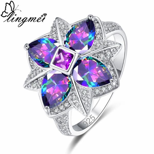lingmei dropshipping new flower style multi- purple & blue red white cz silver color ring size 6-9 for women wedding jewelry, Golden;silver
lingmei dropshipping new flower style multi- purple & blue red white cz silver color ring size 6-9 for women wedding jewelry, Golden;silver
