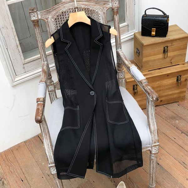 ltkyz summer women's 2019 chiffon mesh stitching mid-length waist korean style slimming summer vest vest women's 2019 chiffon mesh, Black;white
ltkyz summer women's 2019 chiffon mesh stitching mid-length waist korean style slimming summer vest vest women's 2019 chiffon mesh, Black;white