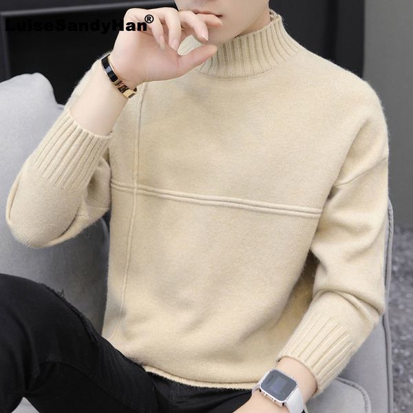 long-sleeved warm solid color turtleneck sweater man loose jacquard undecorated simple fashion sweater pullover man autumn 2020, White;black
long-sleeved warm solid color turtleneck sweater man loose jacquard undecorated simple fashion sweater pullover man autumn 2020, White;black