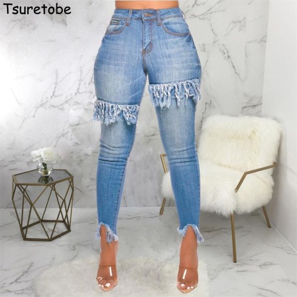tsuretobe tassel jeans for women patchwork jeans skinny high waist denim pencil pants summer clothes for women trousers, Blue
tsuretobe tassel jeans for women patchwork jeans skinny high waist denim pencil pants summer clothes for women trousers, Blue