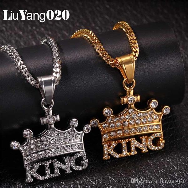корона письмо короля ожерелья подвески с rope chain золото серебро цвет bling кубический циркон мужской хип-хоп мужчины ювелирные изделия
корона письмо короля ожерелья подвески с rope chain золото серебро цвет bling кубический циркон мужской хип-хоп мужчины ювелирные изделия