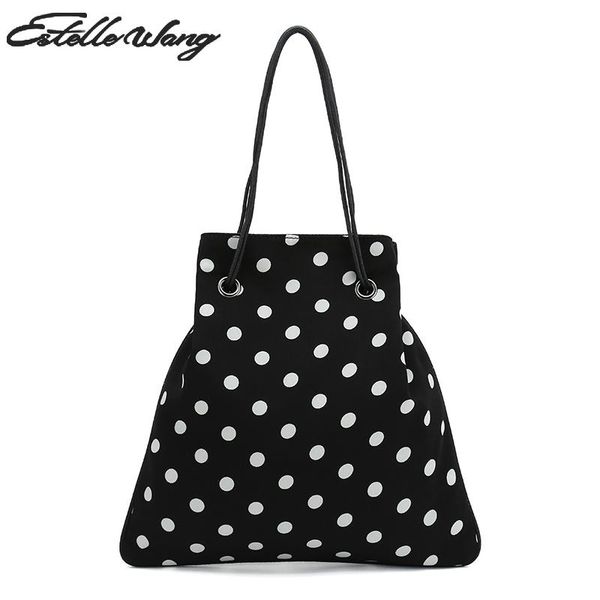 2020 new estelle wang wave point bucket chiffon shoulder bags fashion women dot drawstring pouch phone bag black white handbag
2020 new estelle wang wave point bucket chiffon shoulder bags fashion women dot drawstring pouch phone bag black white handbag